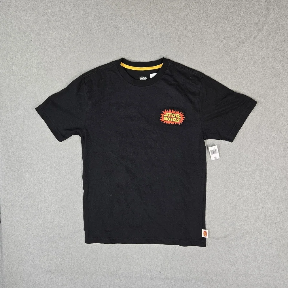 Disney Parks Men Shirt S Black Graphic Star Wars Logo Short Sleeve NWT